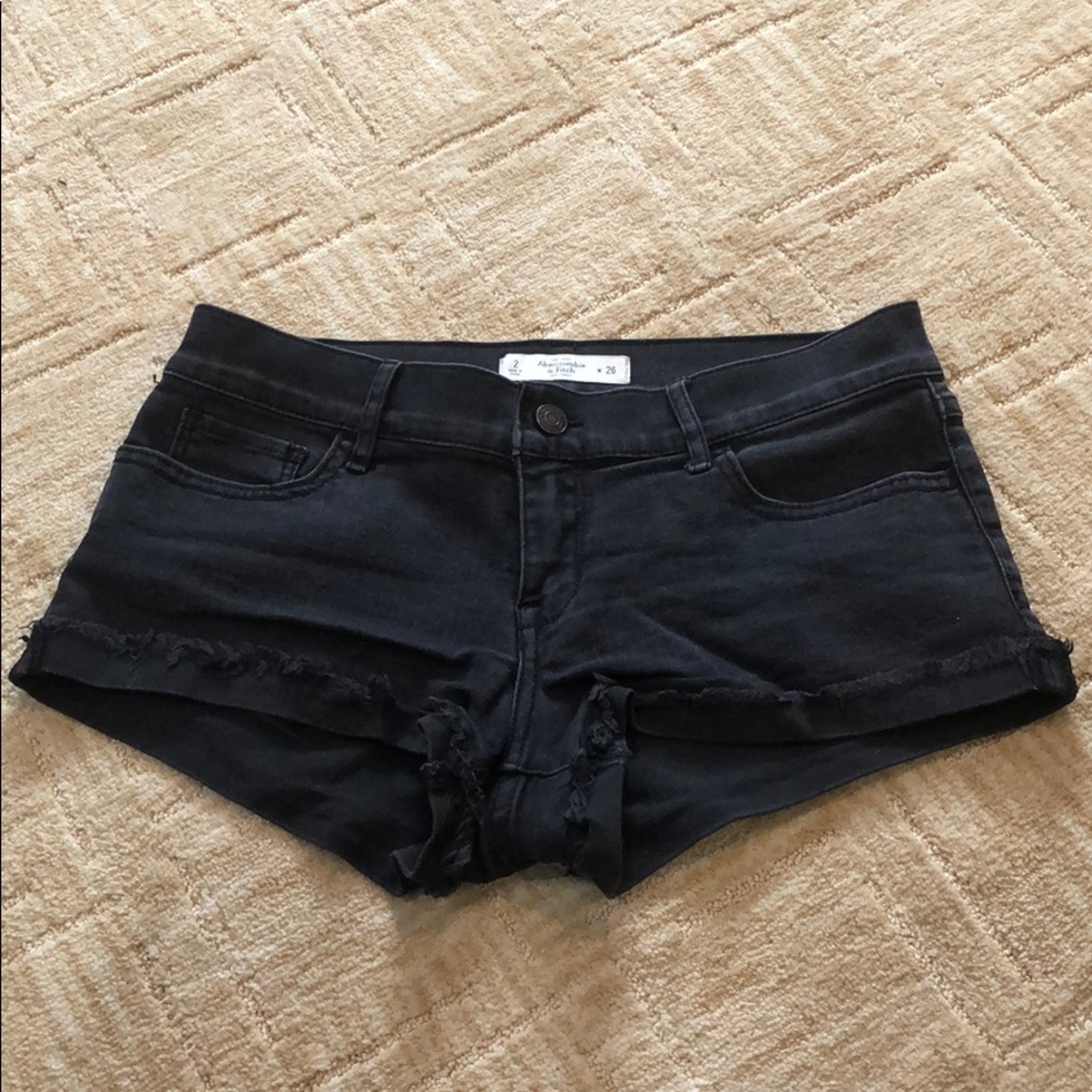 Abercrombie black denim shorts